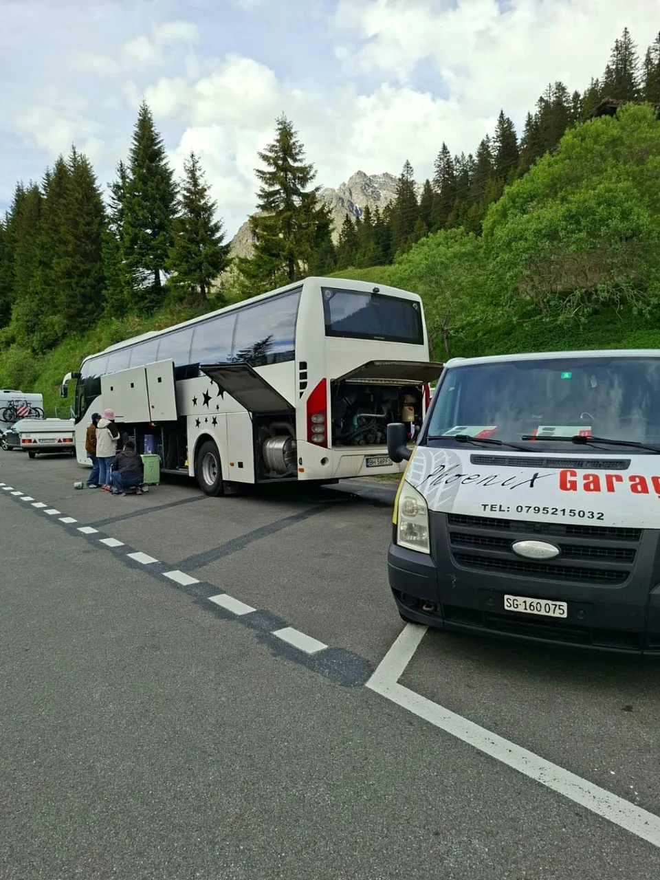 Phoenix Services bei einem Reisebus-Einsatz in der Schweiz